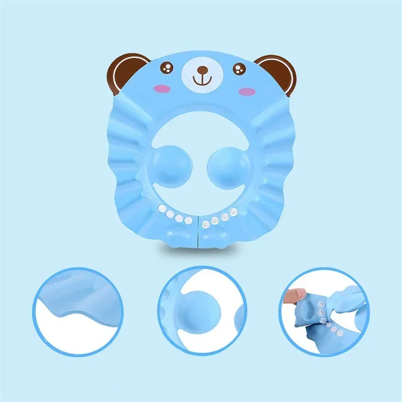 Adjustable Baby Shower Cap - Soft Bathing Hat for Kids with Ear Protection, Gentle Hair Wash Shield (0-4 Years)