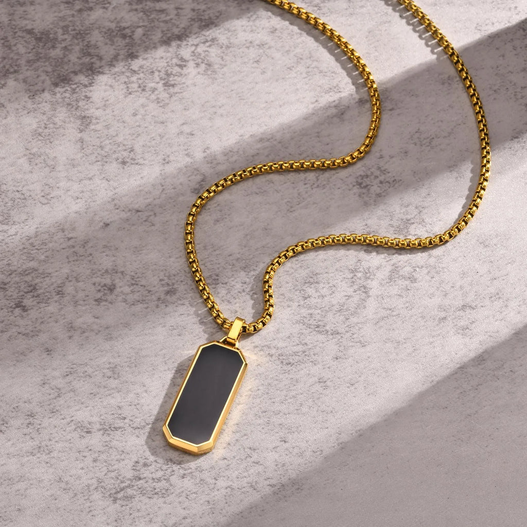 Small Dog Tag Pendant Necklace | Military Style Stainless Steel Gift for Men