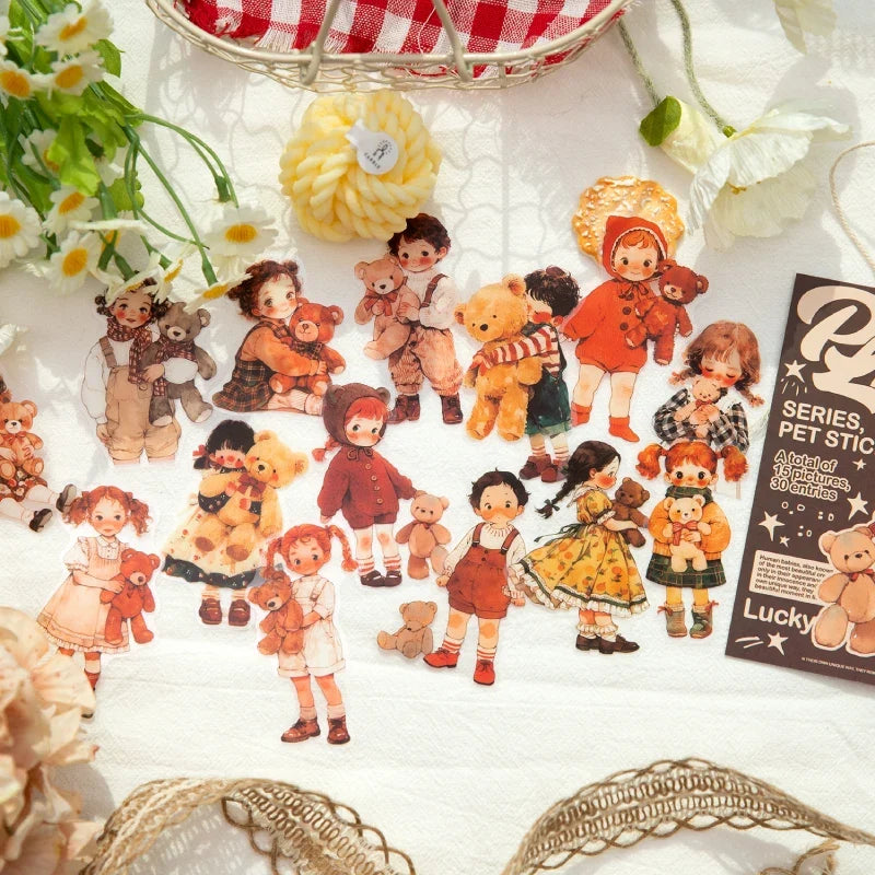 30pcs Cute Girl Stickers for DIY Planner Scrapbooking | Lovely Paradise Decal Pack