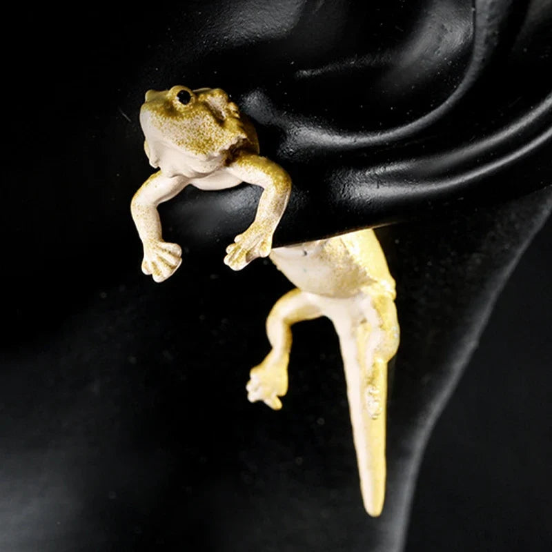 1 Pair Hip Hop Frog Lizard Stud Earrings | Fashion Animal Jewelry Gift