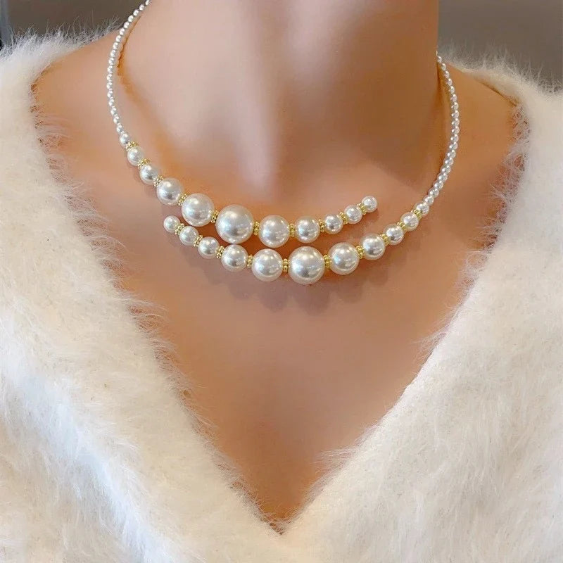 Taoya Vintage Imitation Pearl Collarbone Necklace | Women's Fashion Retro Jewelry
