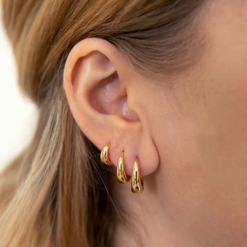 3/6Pcs Set Minimalist Gold Huggie Hoop Earrings | Trendy Metal Circle Earrings for Women and Men