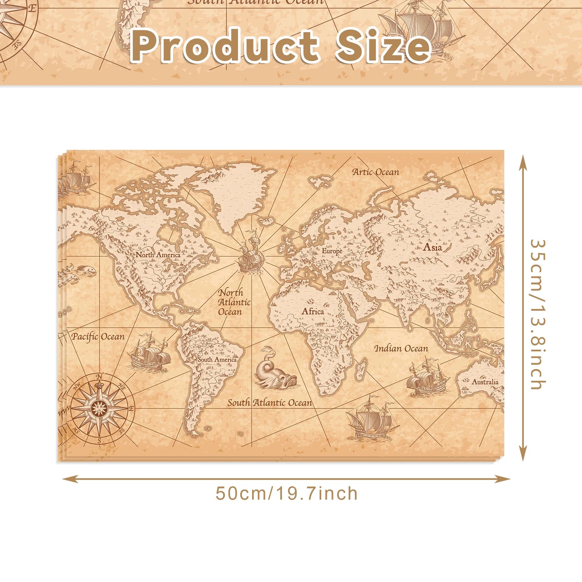 World Map Tissue Paper | Gift Wrapping and Party Decoration Supplies