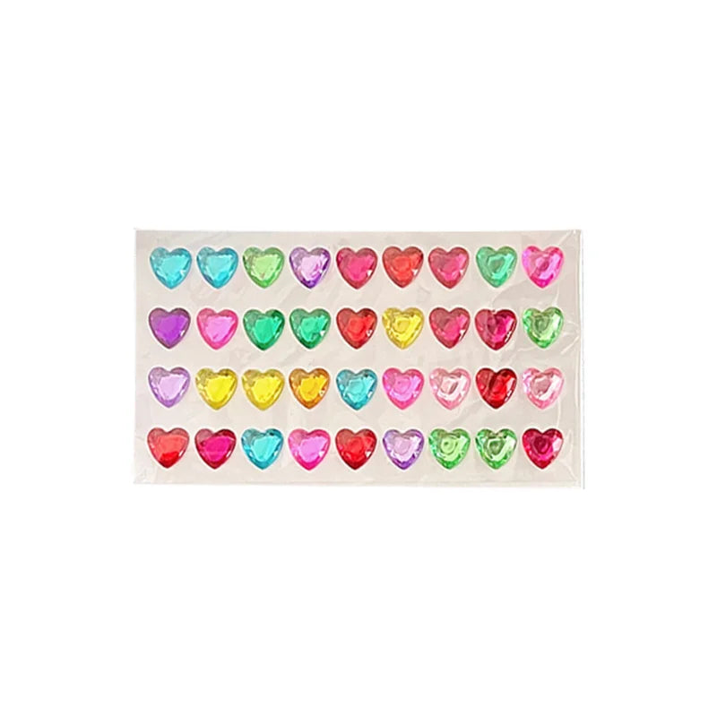 3D Crystal Heart Stickers | Sparkly Craft Decor for Scrapbooks and Journals