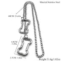 Punk Dog Bone Pendant Necklace | Stainless Steel Silver Goth Choker