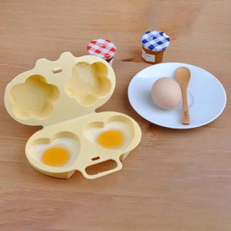 Microwave Egg Steamer Flower Heart Shape | Silicone Egg Cooker for Breakfast