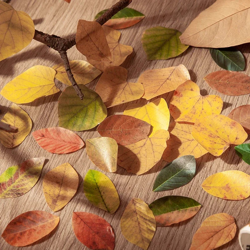 Leaf Washi Paper Stickers | 50-Pack DIY Scrapbooking Decor