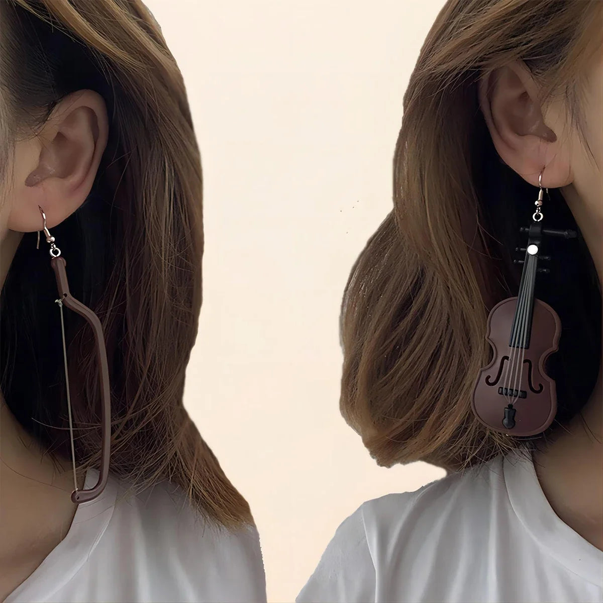 Violin Drop Earrings | Creative Music Jewelry for Women