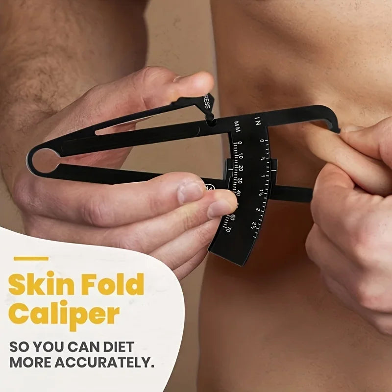 Body fat Caliper and Waist Tape Set | Portable Fitness Measuring Tool