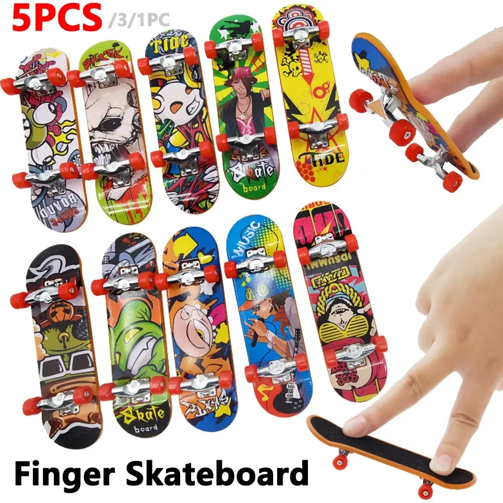 Mini Finger Skateboard Professional Alloy Stand Fingerboard Toy | Cool Graffiti Finger Skate Board Novelty Toys for Kids & Adult