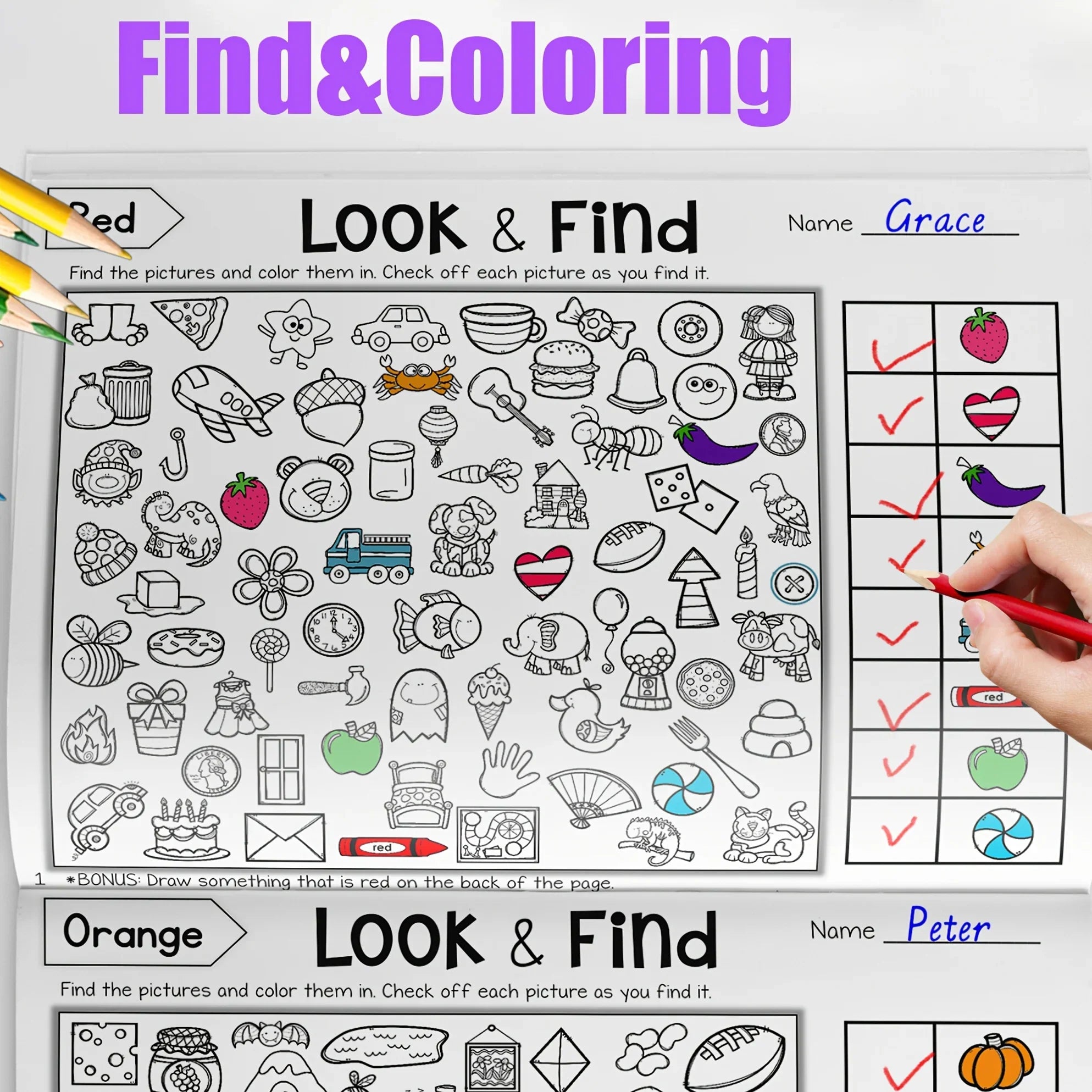 Children's Coloring Books with Hidden Objects | Interactive Find-and-Color Activity Books