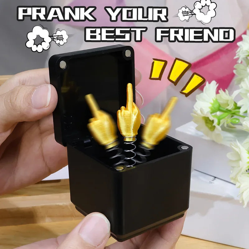 3D Middle Finger in a Box | Funny Novelty Gift for Office Desk Prank
