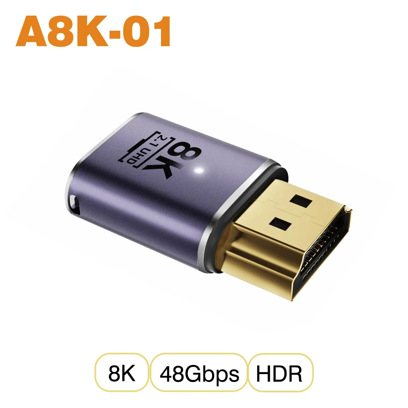 NNBILI HDMI 2.1 Adapter | 48Gbps 8K@60Hz Elbow and Straight Converter