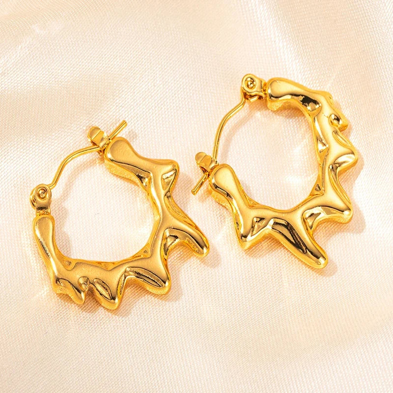 316L Stainless Steel Heart Hollow Irregular Earrings | Niche Drop Earrings for Women