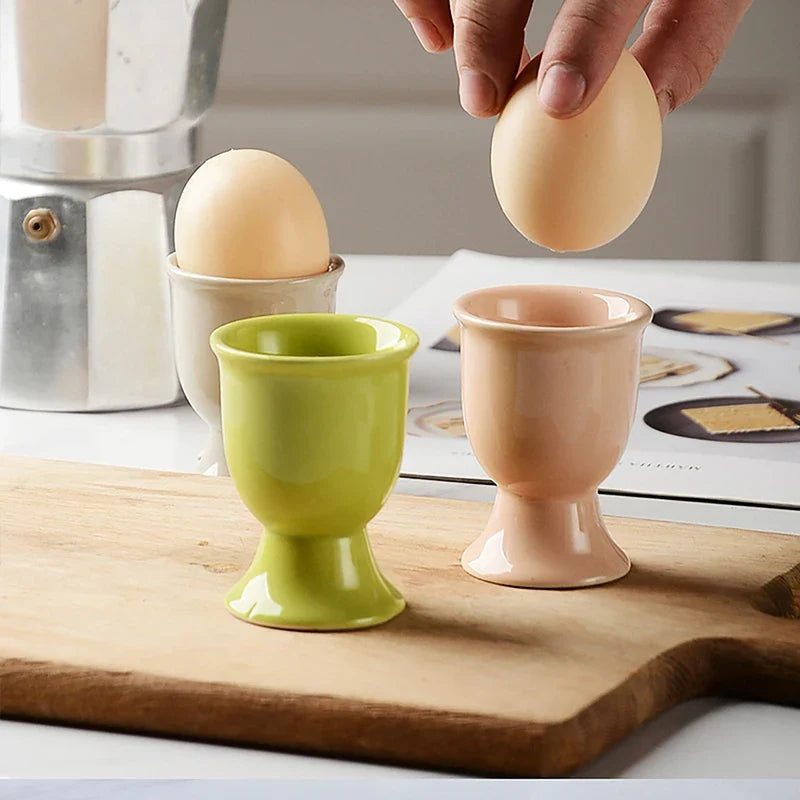 Egg Cup Holders Candy Color | Ceramic Creative Serving Cups Breakfast