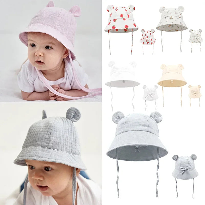 Muslin Baby Sun Hat for Toddlers | 100% Cotton Cartoon Kids Cap