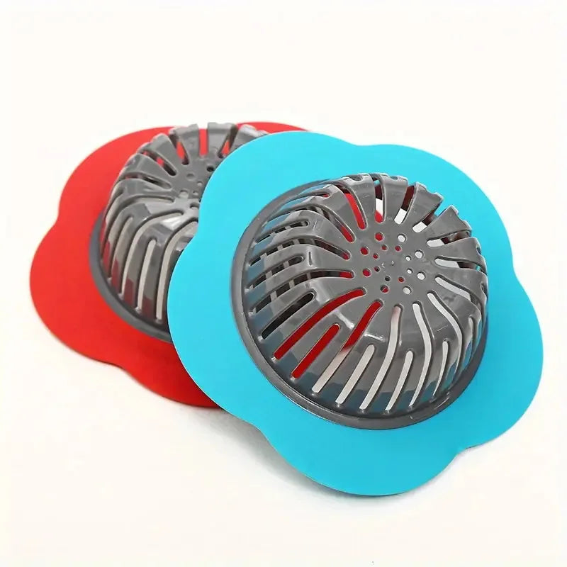 2PCS Silicone Kitchen Sink Strainer Anti-Clog Drain Filter Net Stopper for 4.5 Inch Drains
