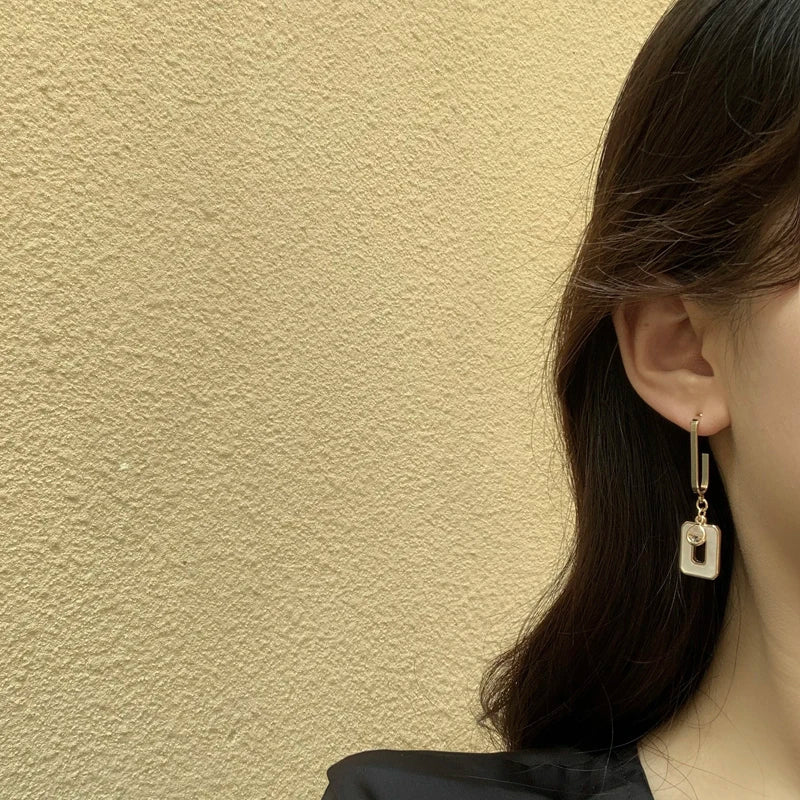 S925 Asymmetrical Drop Earrings | Fashion Statement Jewelry