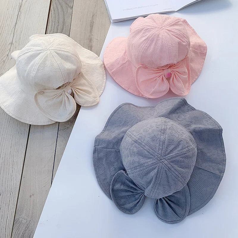 Princess Baby Bucket Hat for Girls | Big Bow Summer Sun Hat