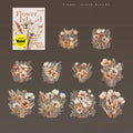 20 PET Flower Stickers for Scrapbooking | Transparent Adhesive Decorative Set