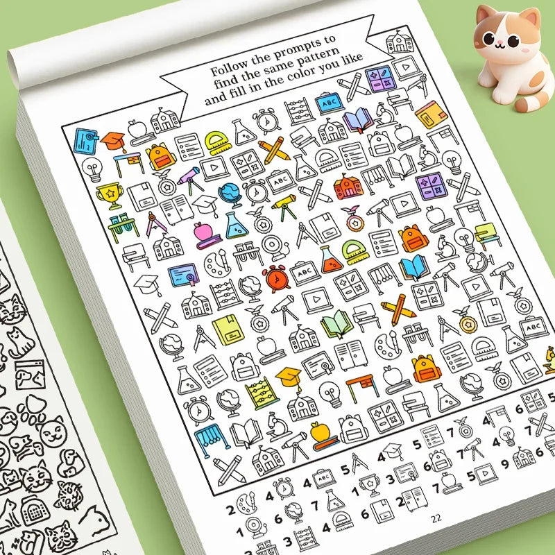 Find Hidden Objects Look and Color | Dual Gameplay Early Education Game Book