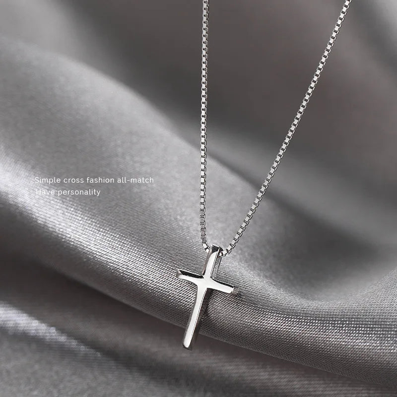 925 Sterling Silver Cross Necklace | Elegant Women's Pendant Jewelry