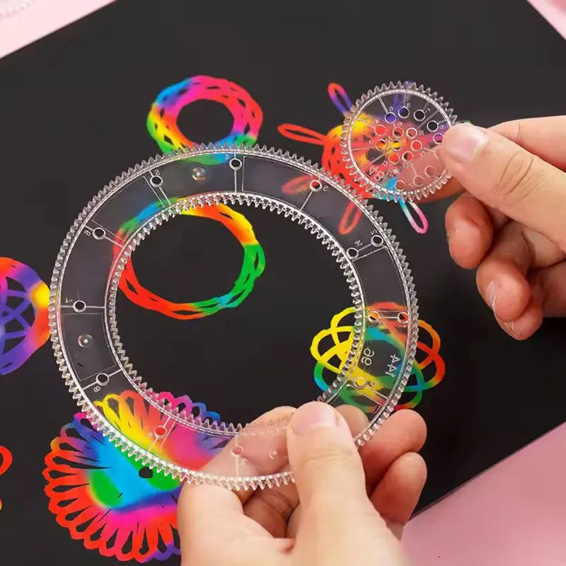 22pcs Spirograph Drawing Toys Set | Geometric Ruler and Mathematical Roulette Art Tool