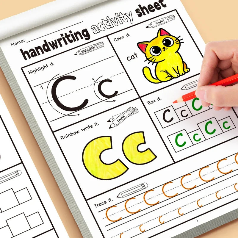Fun Activity Copybook | English Letter Handwriting Exercise Book for Kids