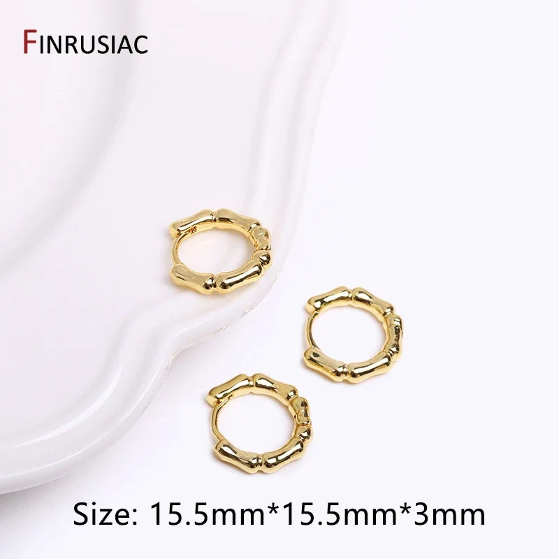 Gold Plated Brass Hoop Earrings with Zircon | Trendy Fashion Jewelry for Women
