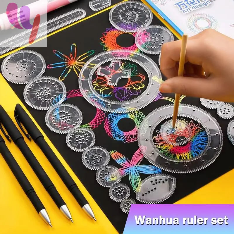 22pcs Drawing Toys Set | Geometric Ruler Mathematical Roulette Drawing Tools