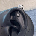 Stainless Steel Pink Zircon Ear Bone Nail | Geometric Stud Earrings for Women