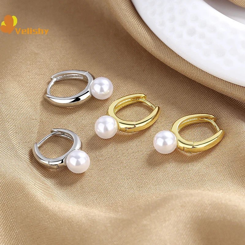 Pearl Hoop Earrings for Women | Light Luxury Fashion Jewelry