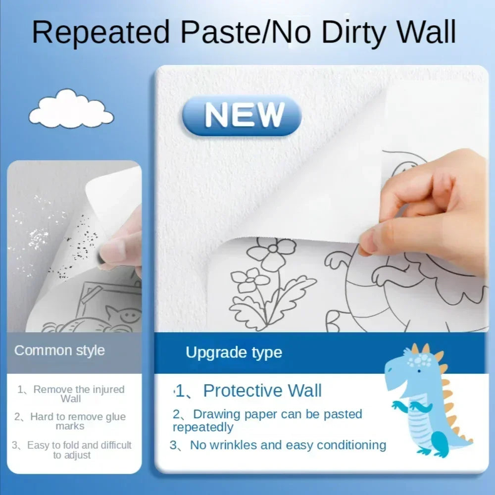 Children's Drawing Roll | Sticky Color Filling Paper for DIY Painting