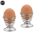 2PCS Spiral Egg Holder for Hard Boiled Eggs | Stainless Steel Egg Cup Kitchen Gadget