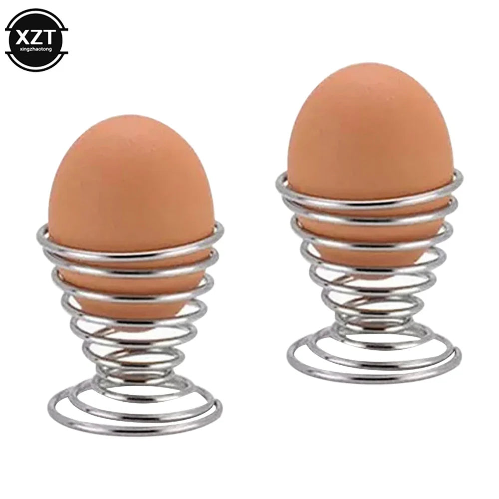 2PCS Spiral Egg Holder for Hard Boiled Eggs | Stainless Steel Egg Cup Kitchen Gadget