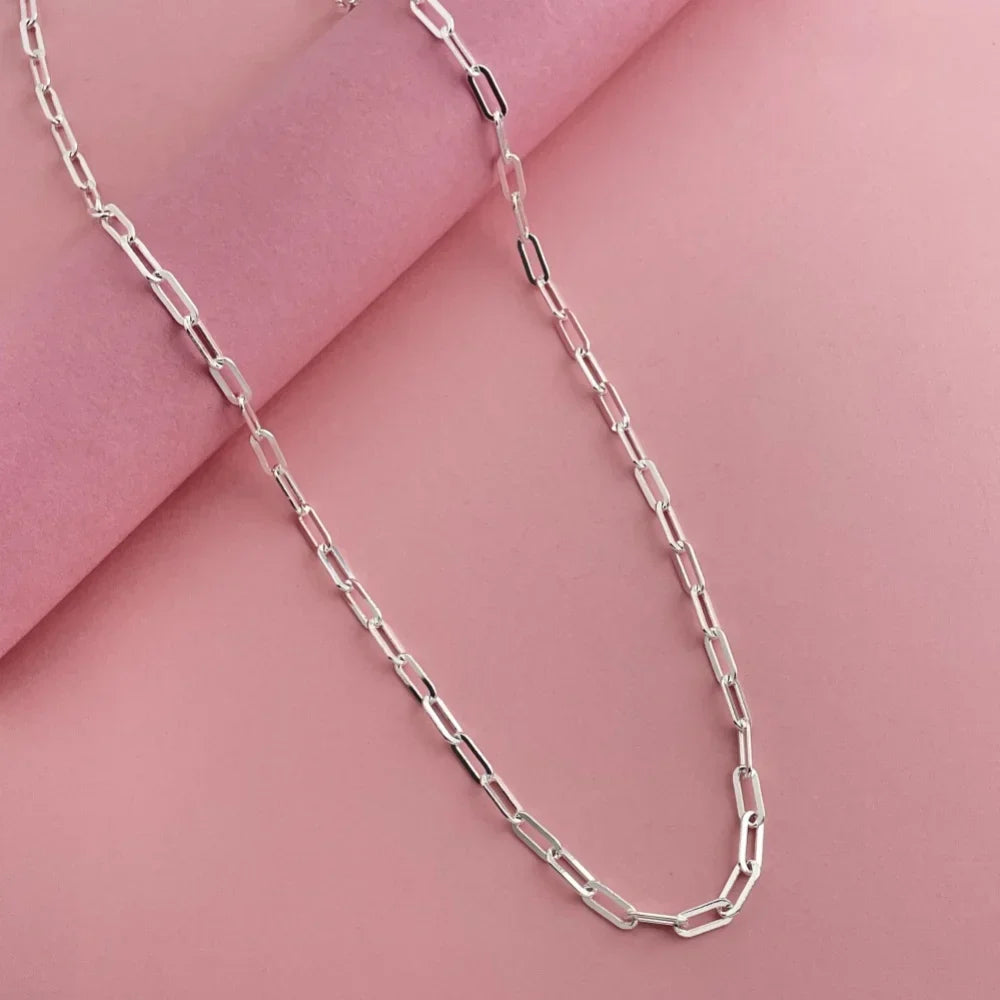 45-60cm Paper Clip Necklace | 925 Sterling Silver Fine Jewelry for Unisex