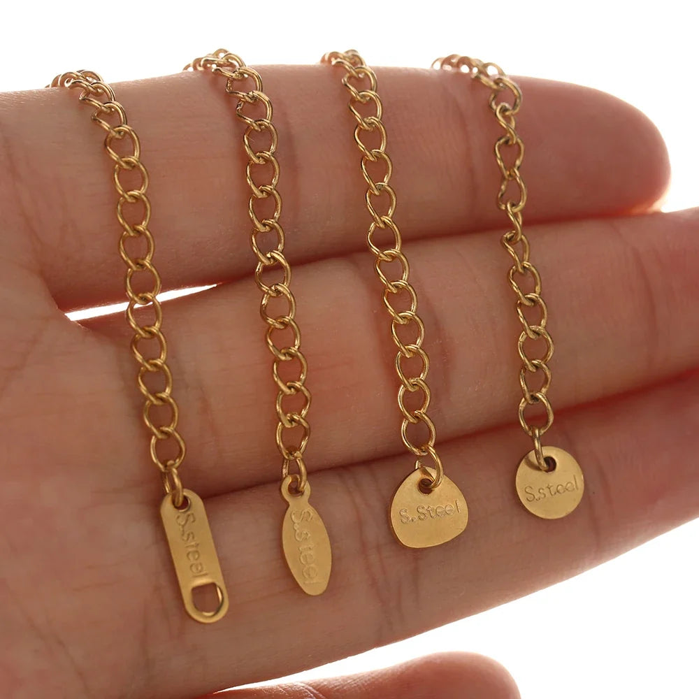 10pcs Stainless Steel Extension Chains with Lobster Clasps | DIY Jewelry Findings
