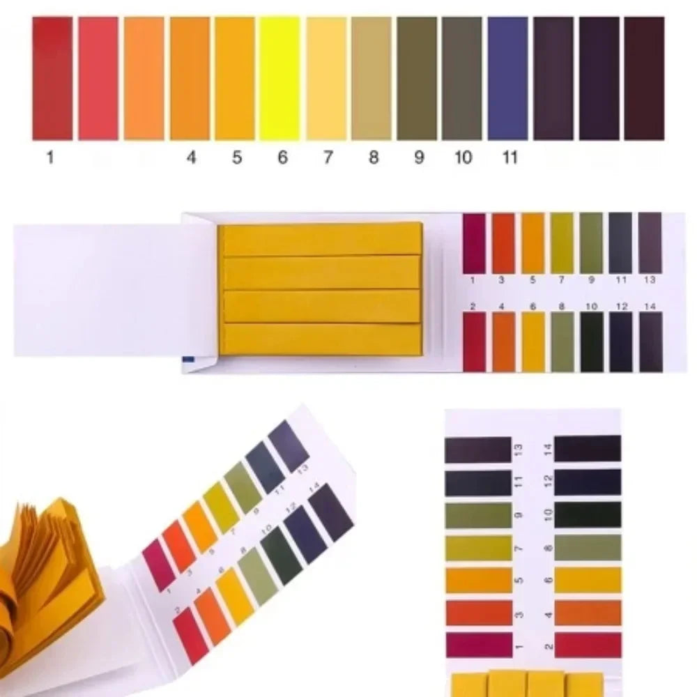 PH Test Paper 80 Strips Full Range 1-14 | Universal Indicator for Aquarium, Water, Saliva, and Cosmetic Testing