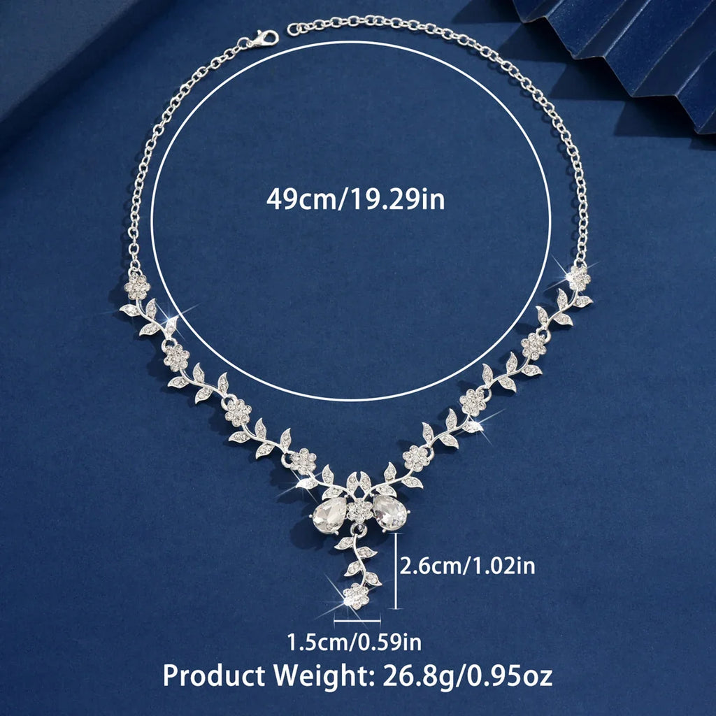 Water Drop Leaf Design Necklace | Light Luxury Fashion Jewelry for Women