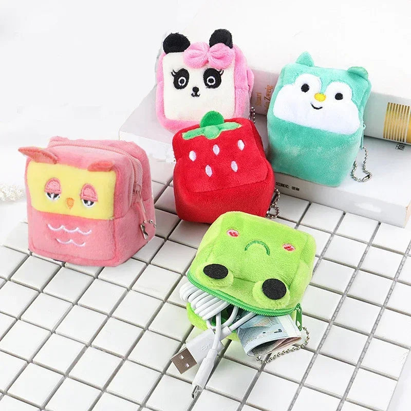 Cute Coin Purse with Keychain | Small Zipper Wallet for Change and Lipstick