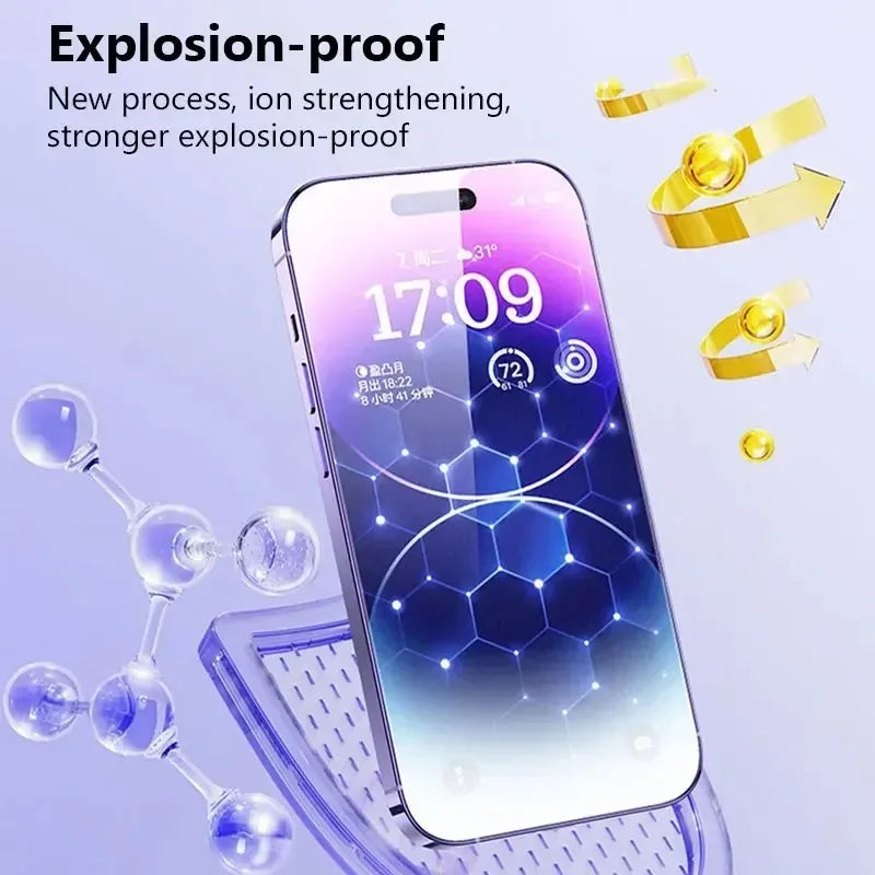 5Pcs HD Tempered Glass Screen Protector For iPhone 11 12 13 14 15 16 17 Pro Max 14 15 16 Plus 16 Air Glass Anti-Scratch Film