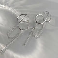 925 Sterling Silver Ear Cuff Without Piercing | Chain Tassel Earring for Women