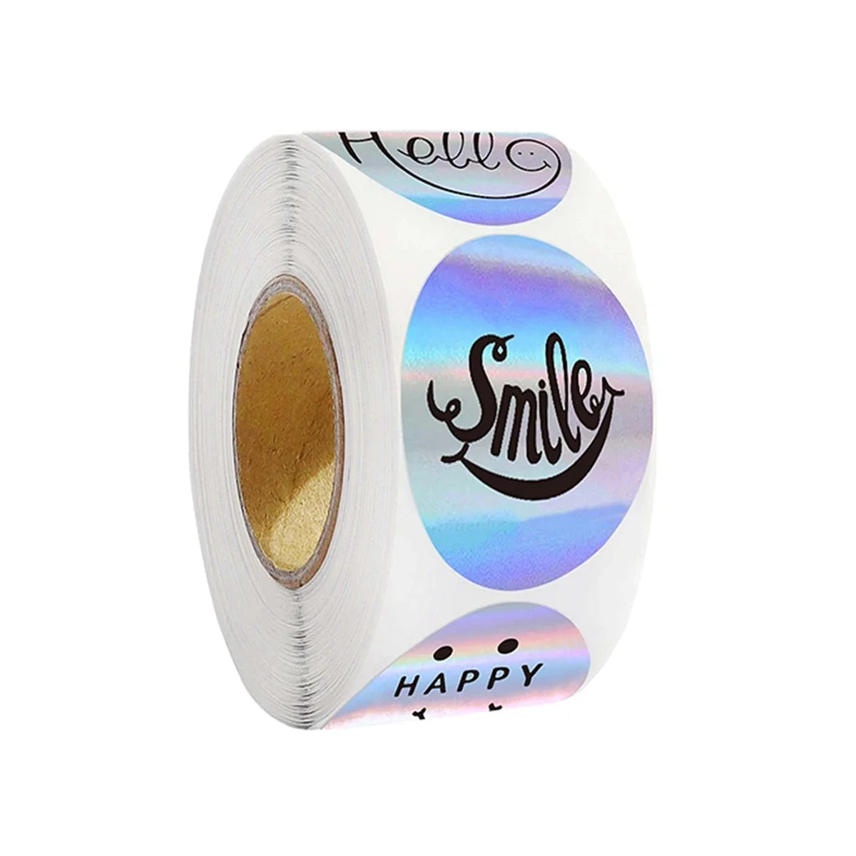 Rainbow Laser Thank You Stickers for Small Business Orders | 1 Inch Round Envelope Sealing Labels