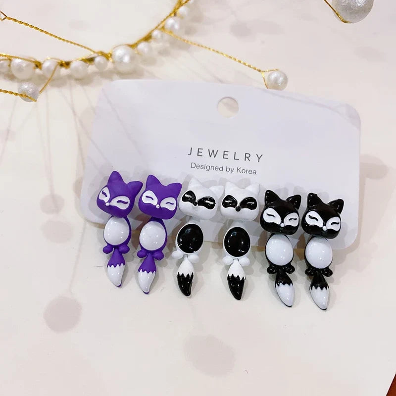 Handmade Polymer Clay Animal Earrings | Cute Dinosaur Cat Dog Stud Earrings for Women
