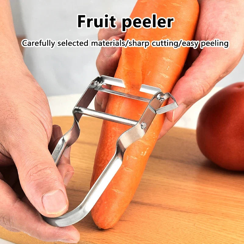 Stainless Steel Peeler | 2-in-1 Kitchen Fruit and Vegetable Slicer