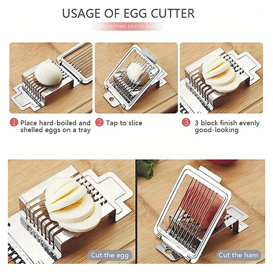 Stainless Steel Egg Slicer | Multi-Functional Kitchen Tool
