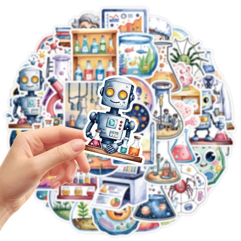 50PCS Natural Sciences Stickers Pack | Chemistry, Biology, Physics Decor for Classroom