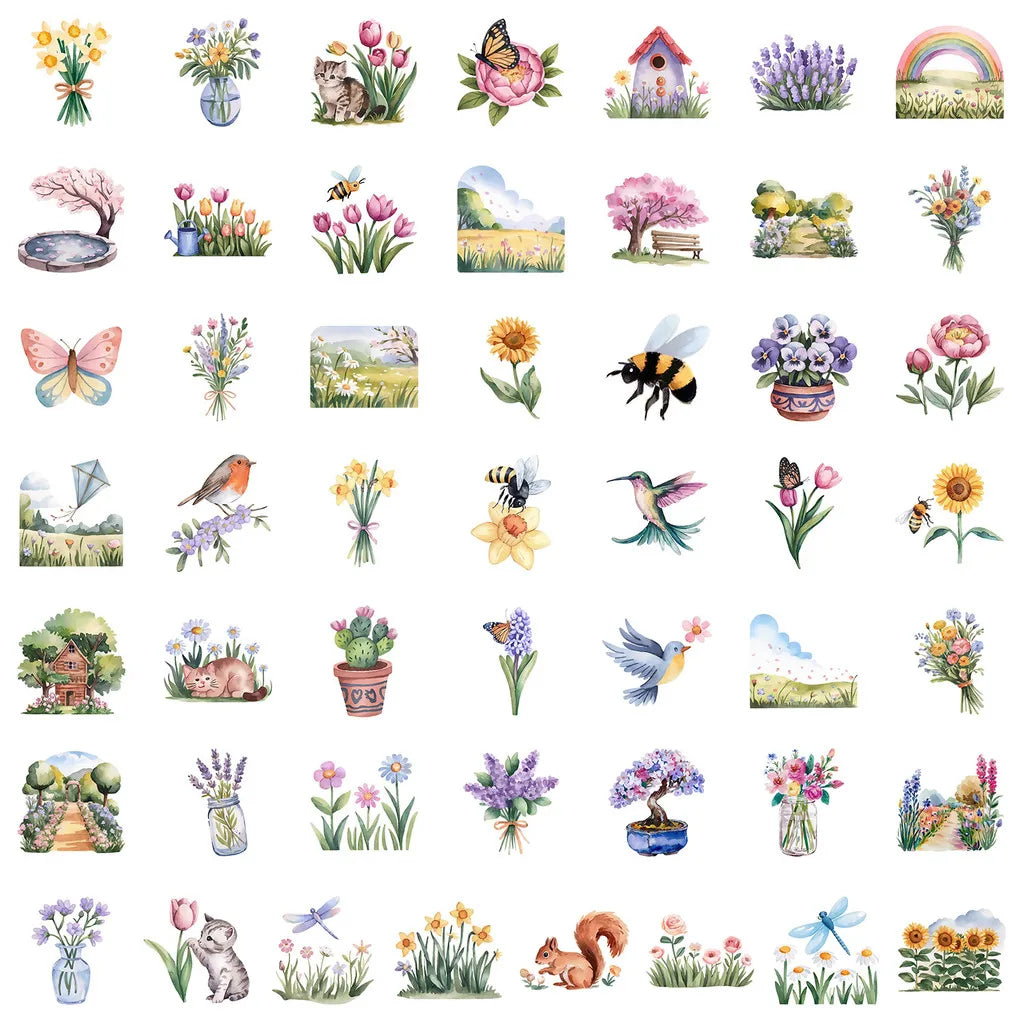 Spring Graffiti Sticker Set | Waterproof Decals for Cups, Laptops & Notebooks