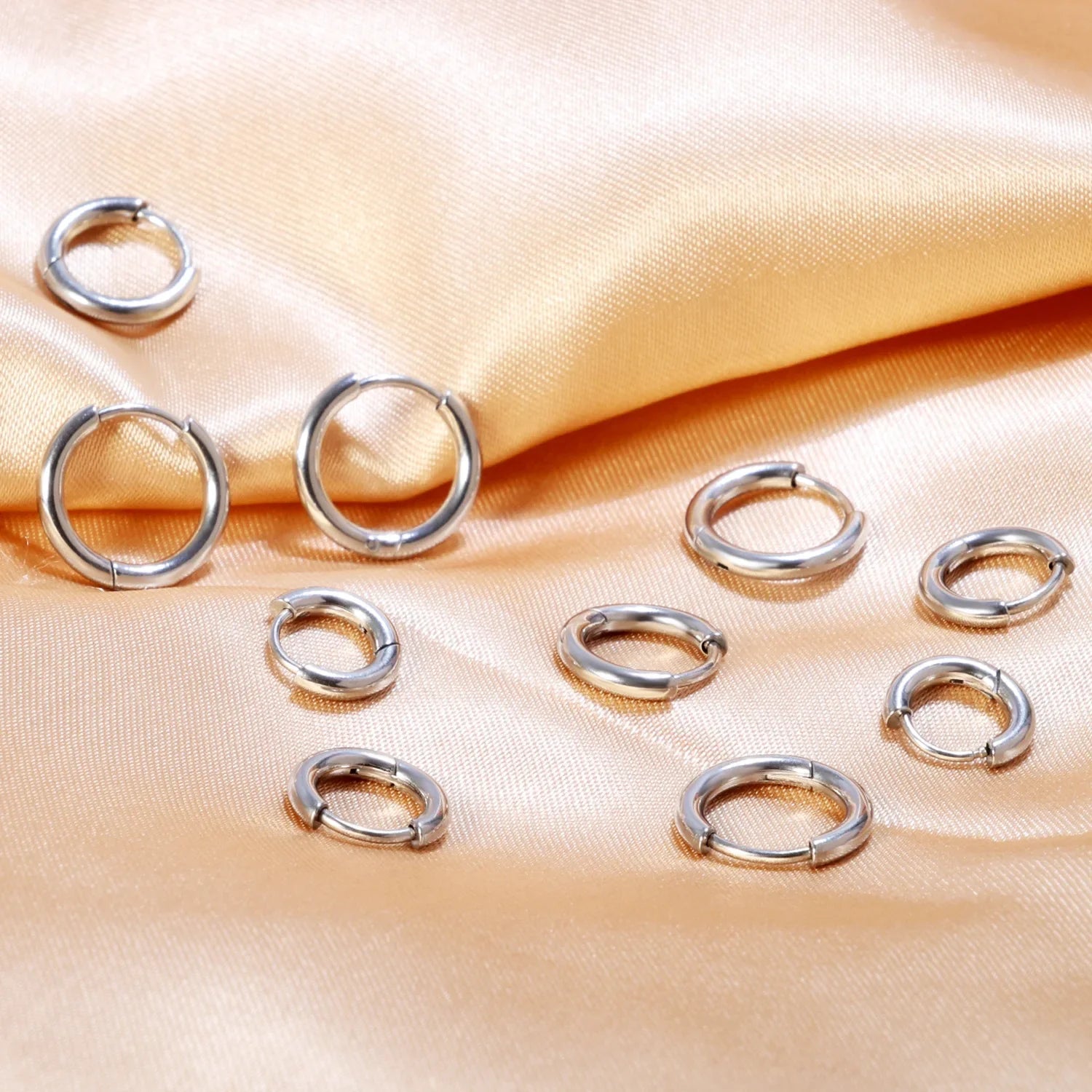 Small Hypoallergenic Hoop Earrings for Sensitive Ears | Stainless Steel Huggie Earrings