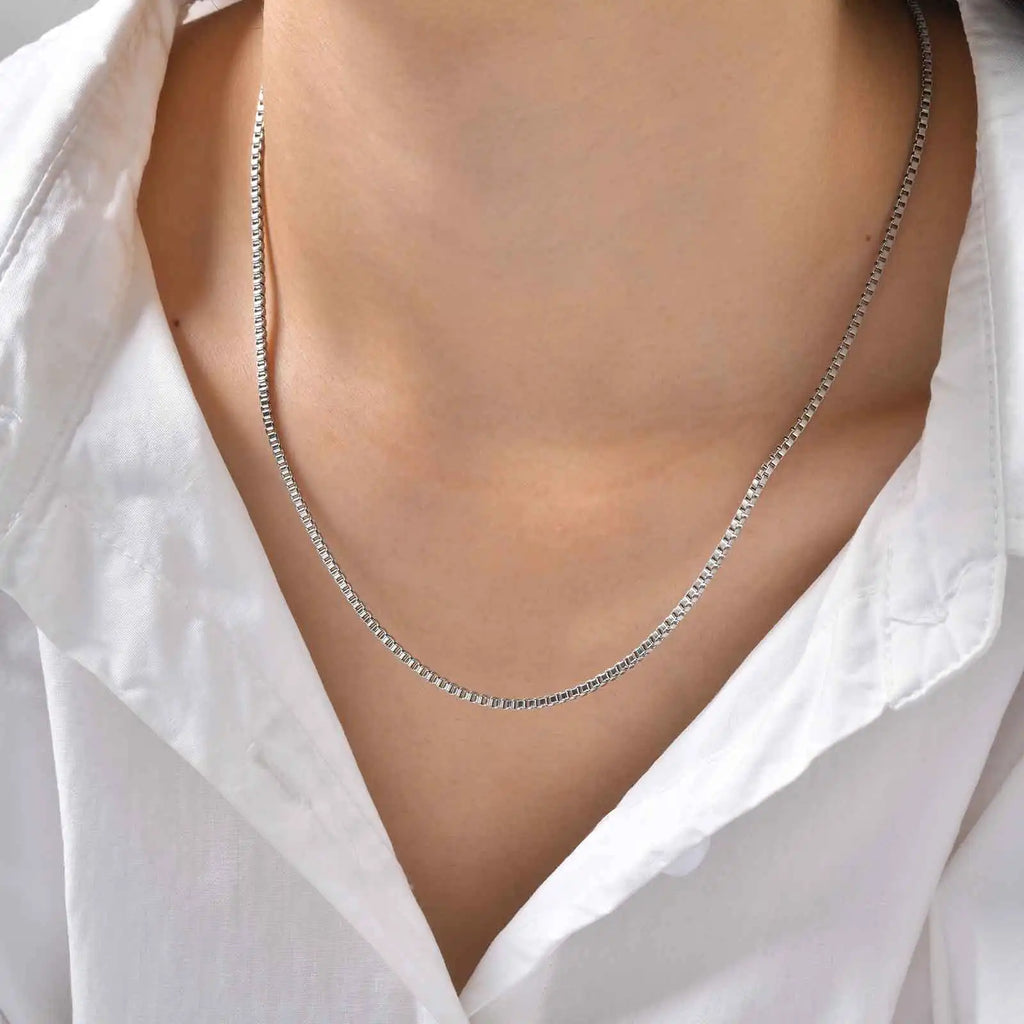Stainless Steel Box Chain Necklace for Women | Hip Hop Fashion Jewelry Gift